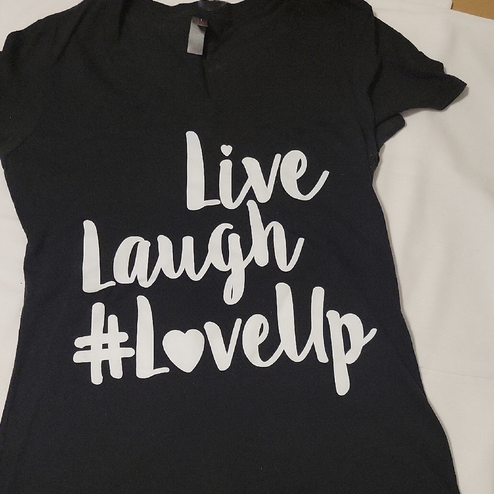 Black Graphic Tee with White Print